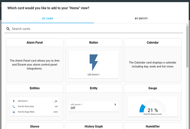 Create new element in home assistant