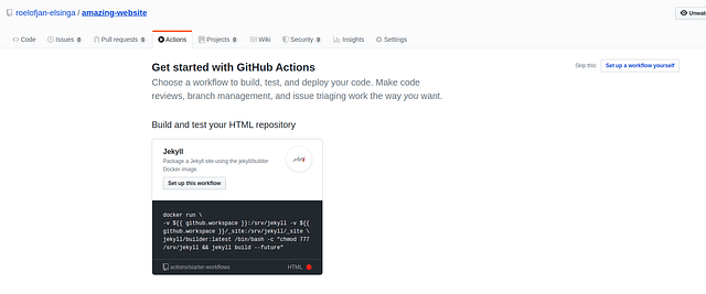 Create a new GitHub Action