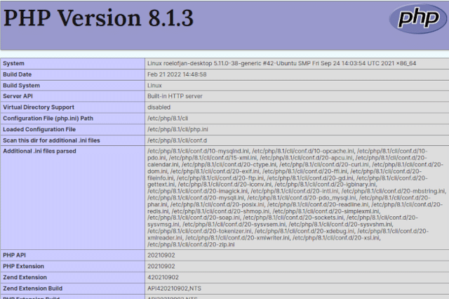 Loaded ini files for PHP in phpinfo()