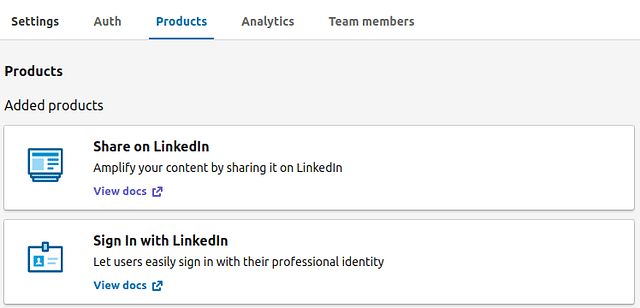 Permissions in LinkedIn application