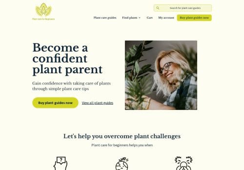 Plant care for beginners homepage