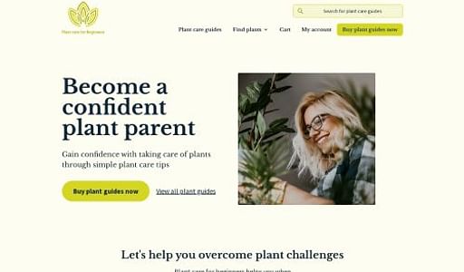 Plant care for beginners homepage